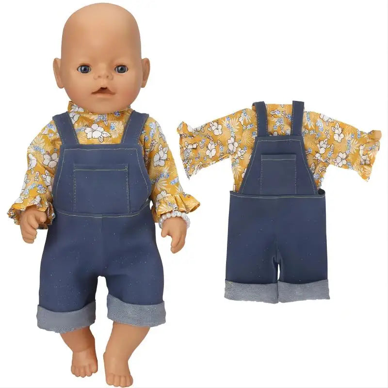 40 Cm Baby Doll Clothes Pants Set for 17 Inch Reborn Doll Out Clothing Toys Outwear Accessories