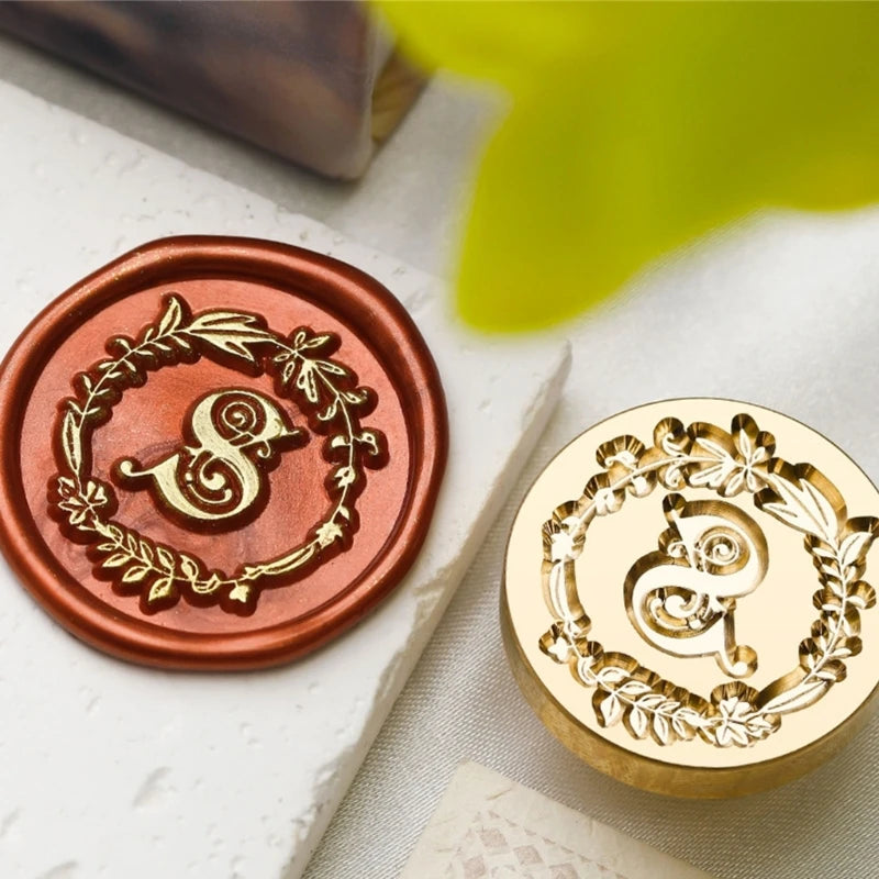 Y1UB Sealing Wax Stamp Letter Series Wax Seal Stamp for Christmas Card Decorations