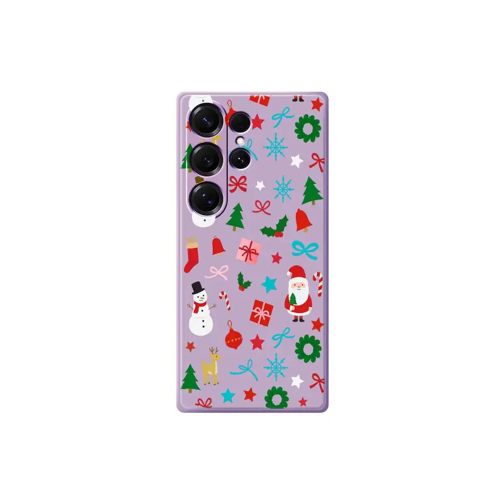 Christmas Pattern Case For Samsung Galaxy S25 S24 S23 S22 S21 S20 Ultra Plus S10 Plus S24FE S23 FE S22FE S21 FE S20 FE Cover