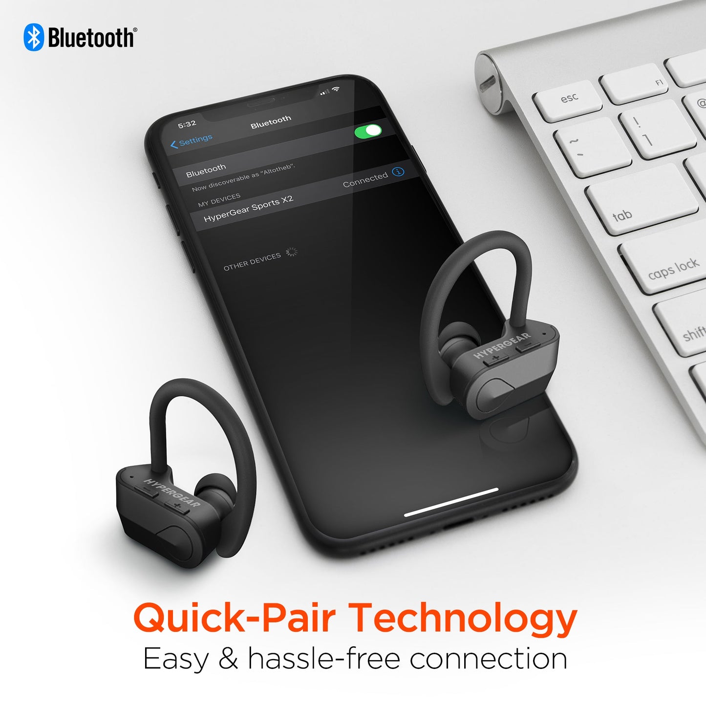 HyperGear Sport X2 True Wireless Earbuds with 4 Hours of Playtime per