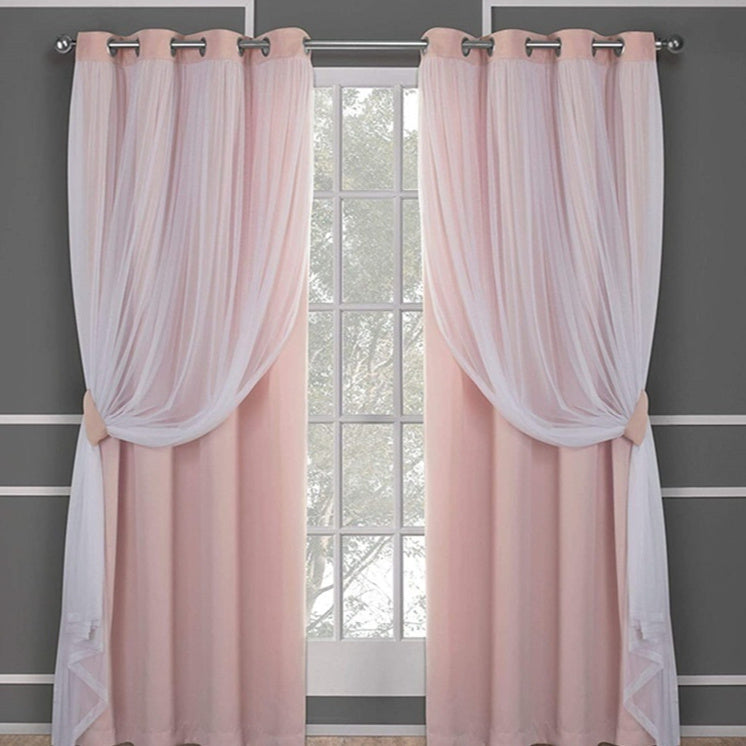 Velura™ – Double Layer Lace-Trim Blackout Curtain