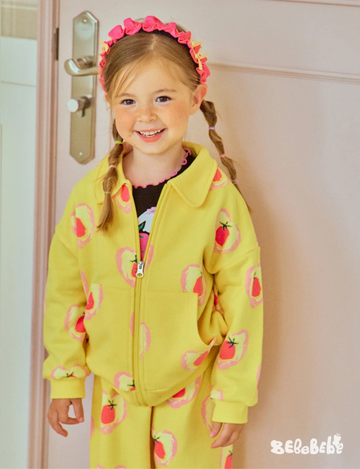 Children's Jacket 2025 Autumn/Winter New Strawberry Full Print Fashion Boys and Girls' Sportswear Coat Pure Cotton Sweatshirt