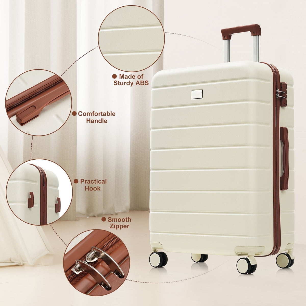4-Piece Hardside Luggage Set with TSA Lock, 16/20/24/28 Inch Spinner