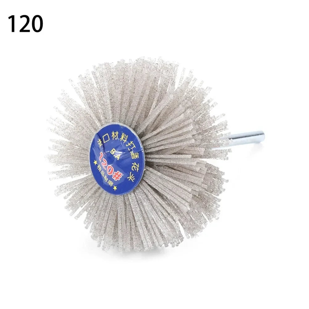 80mm Grinding Wheel Brush Nylon Polishing Abrasive Rotary Woodwork Metal Stone Head Grinder Polishing Brush 80-600 Grit