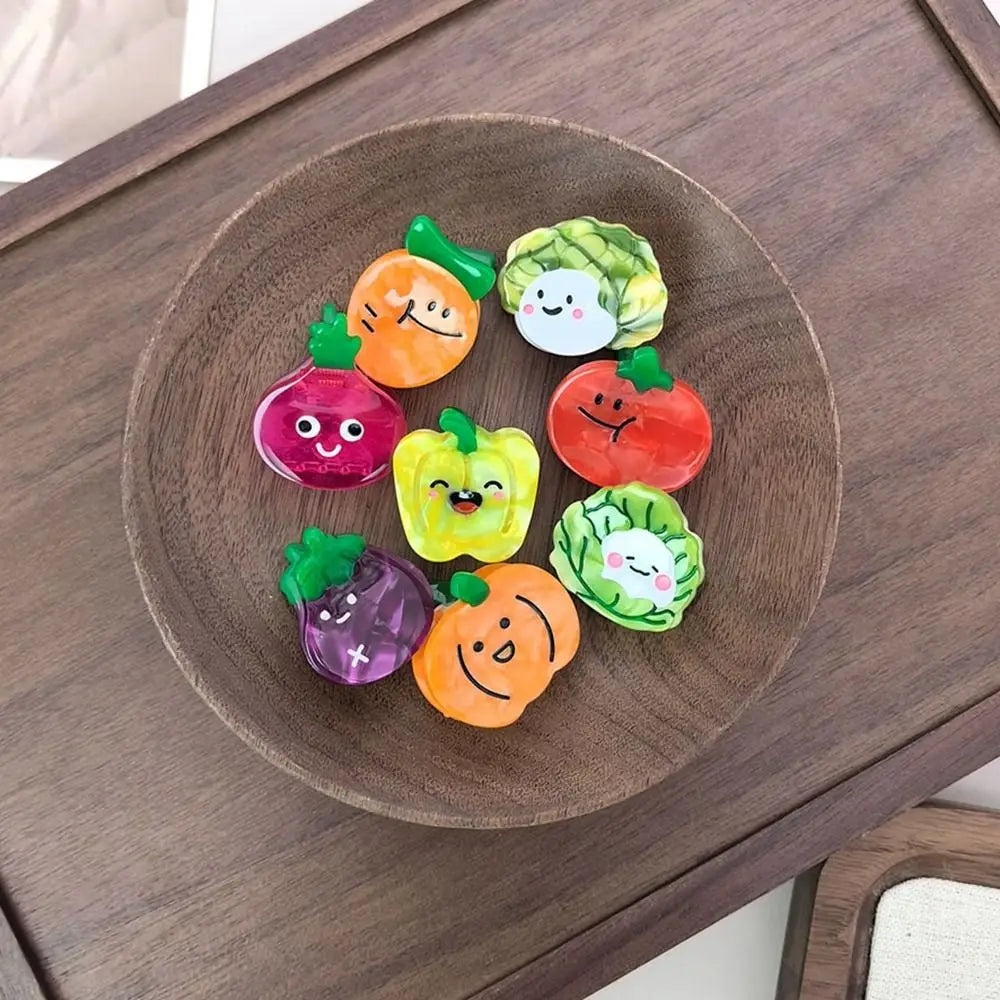 Cartoon Acetate Simulation Fruit Hair Clip Vegetable Series Small Grab Clip Mini Hair Claw Hair Accessories Geometry
