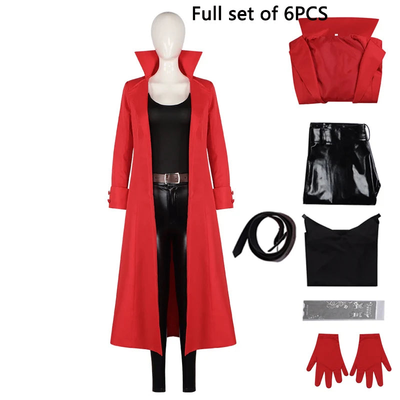 CosplayAnime Commandos Cosplay Costume Creature The Bride Fantasia Women Fantasy Long Coat Gloves Top Pants Set Halloween Carniv