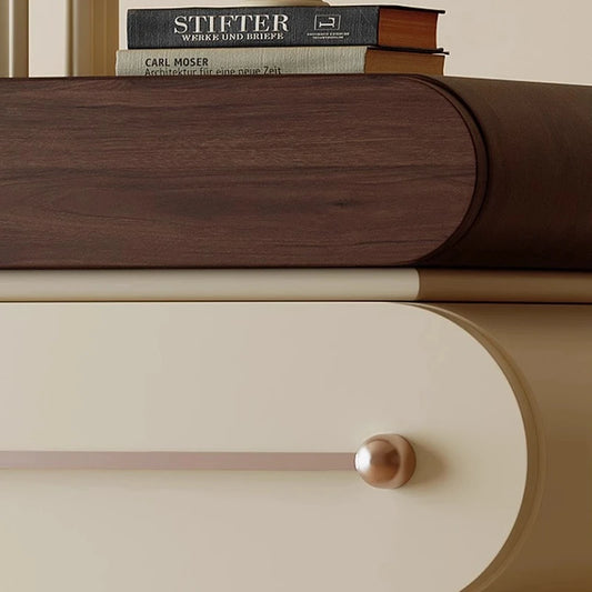 French Cream Style Storage Black Walnut Cabinet Home Furniture Drawer Type Showcase Locker Living Room Cabinets Storage Locker