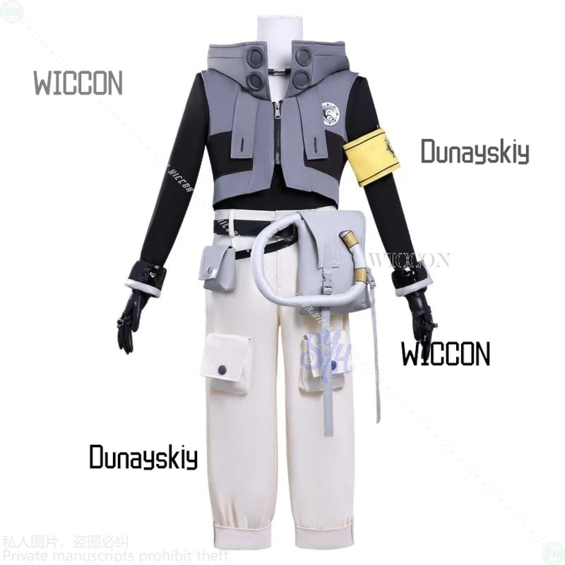 Rudo GACHIAKUTA Cosplay Anime Costume Black Grey Coat Punk Fashion Uniform Y2K Black White Gradient Wigs Halloween Christmas Cos