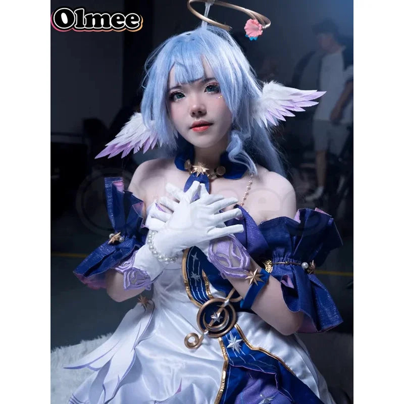 [Olmee] Robin Sunday Cosplay Feather Wings Honkai Star Rail Head Gear Hair Wear Props Accessories Stuff Model Halloween Xmas