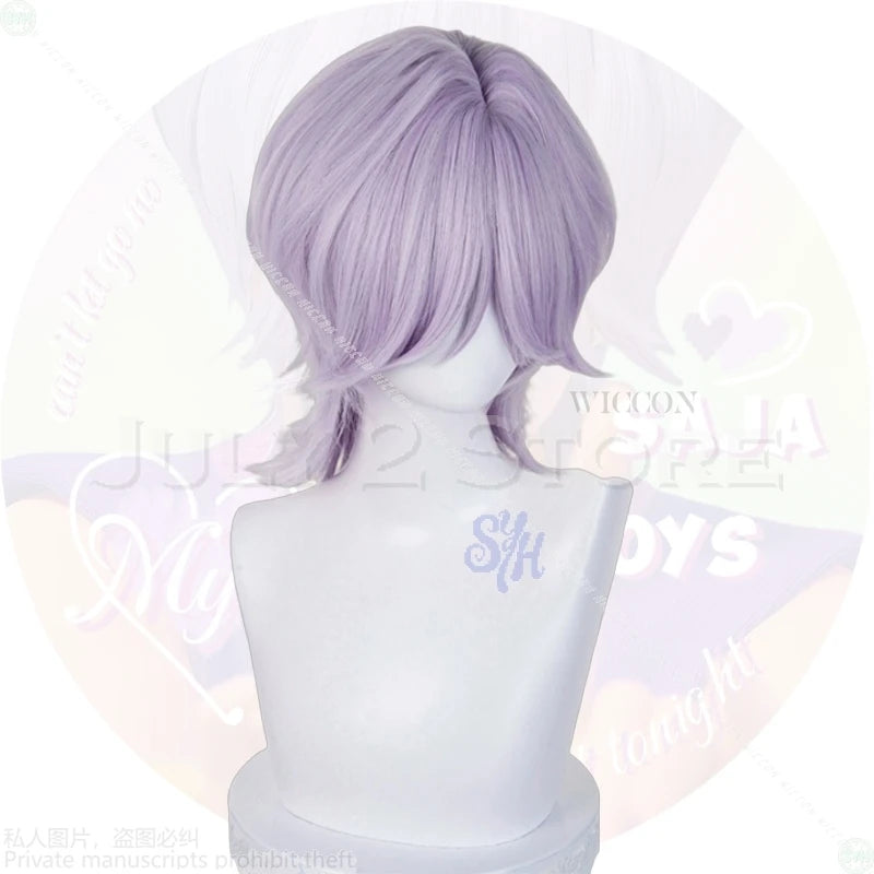 Anime Kpop Demon Cosplay Saja Boys Mystery Hair Purple Gray Wig Heat Resistant Synthetic Hair Wigs + Wig Cap Halloween Christmas