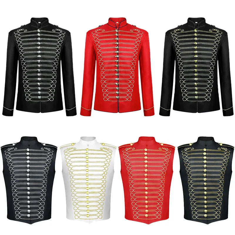 Halloween New Medieval Punk Men's Jacket Coat Military Drum Set Coat Clothing Tailcoat