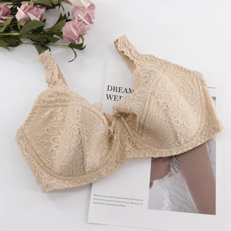 Beauwear Women Plus Size Ultra Thin Bras Embroidery Lingerie Female Unlined Floral Intimates 75F 75E 80E 85E 85DD 90DD 95E 100E