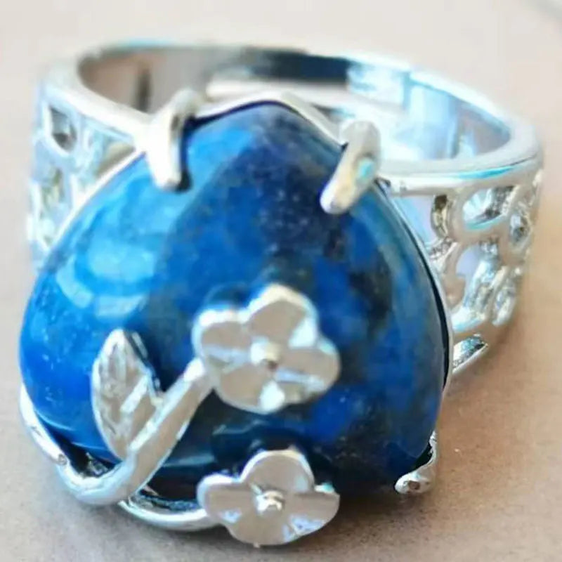 Opal Heart Women Men Ring 7~12" (us) adjust PWB1213