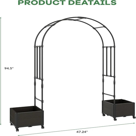 Span Garden Arch Trellis for Climbing Plants, Metal Wedding Arch Flowers Frame Backdrop Stand,Balloon Decor Garden Arch Arbor