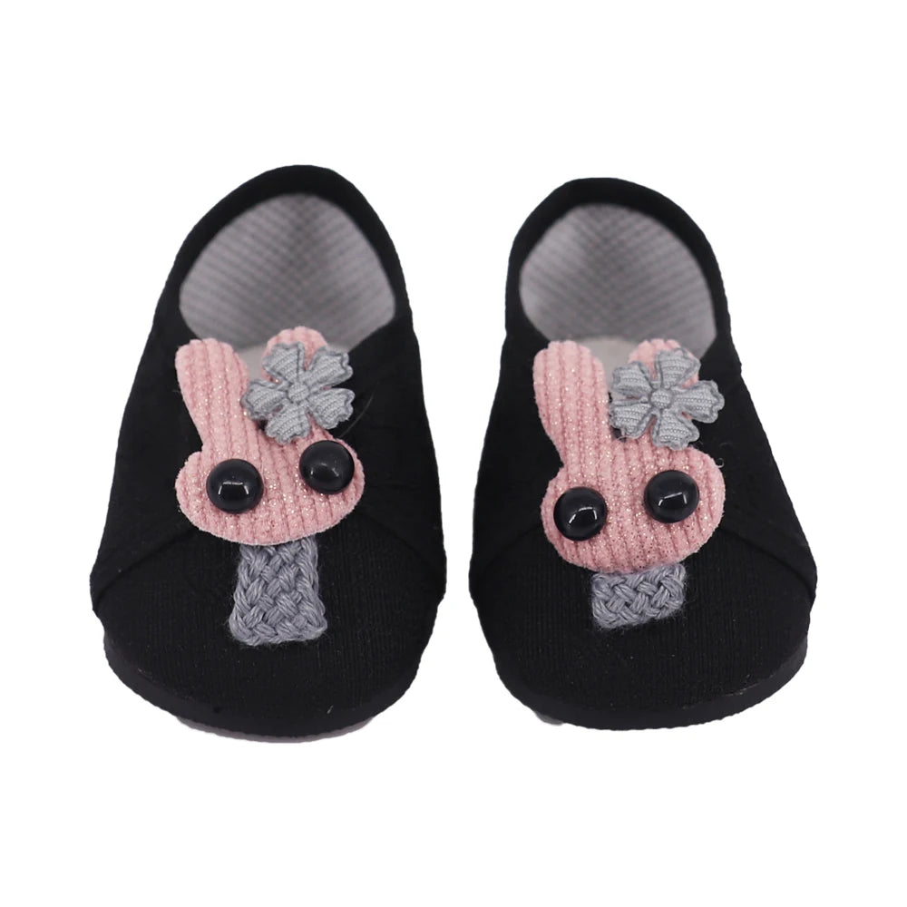 7Cm length Doll Shoes For 18 inch Girls American & 43Cm Baby New Born Doll Clothes Accessories Flowers/Bows Stamp Canvas Shoes