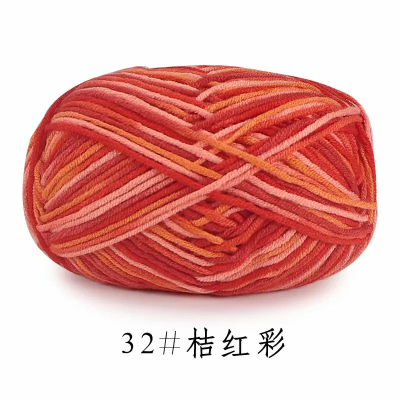 5Strands 2.5mm Colorful Soft Cotton Baby Knitting Wool Yarn Crochet Craft  Crochet Fancy Yarn Hand Knitting Sweater Baby Clothes