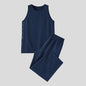INCERUN Men's Sets Solid Vintage Streetwear Loose Sleeveless Tank Tops Pants Two Piece Sets 2026 Summer Casual Men Matching Sets