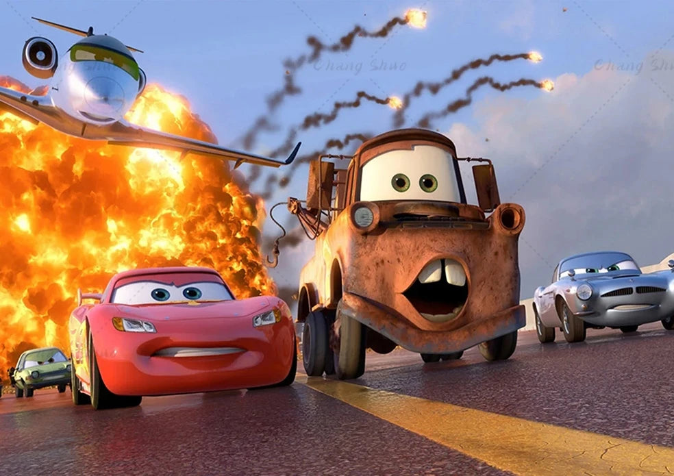 Cars Backdrop Kids Birthday Party Cake Table Decorations Photography Background Lightning McQueen Racing Party Decor Supplies