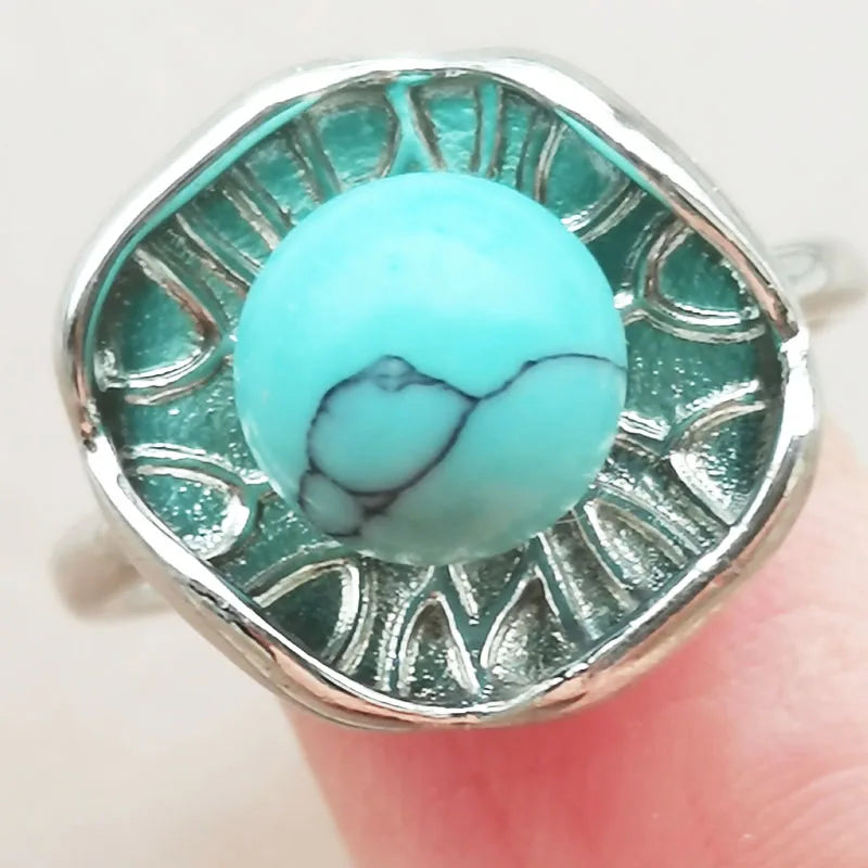 Aventurine Round Bead Ring WB1110