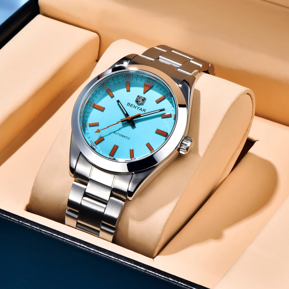 2025 New BENYAR Men's Watches Luxury Mechanical Wristwatches Automatic Watch For Man Luminous Waterproof Clock Men Gift With Box