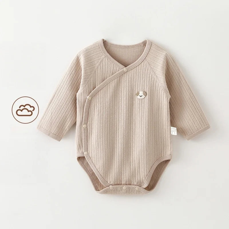 0-2Y Baby Clothes Boy Comfy Baby Daily Bodysuit Newborn Infant Girls Clothes Cotton Double Layered Belly Guard Triangle Romper