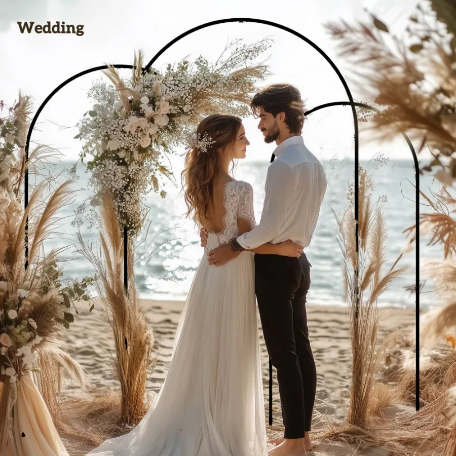 Metal Arch Backdrop Stand Set of 3 7 6.5 6 ft Wedding Arch Frame Balloon Backdrop Arch Stand Set for Birthday Party Bridal Sho