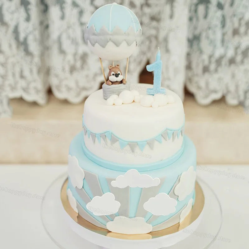 48/24/6Pcs White Cloud Cupcake Toppers Boho Rainbow Cake Decorations for Birthday Wedding Baby Shower Party Cake Cupcake Decor