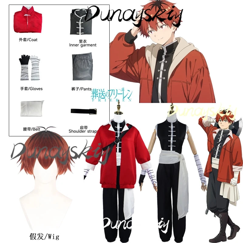 Anime Frieren Beyond Journey's End Stark Cosplay Wig Coat Pants Outfit Costumes Men Women Role Play Cosplay Customized