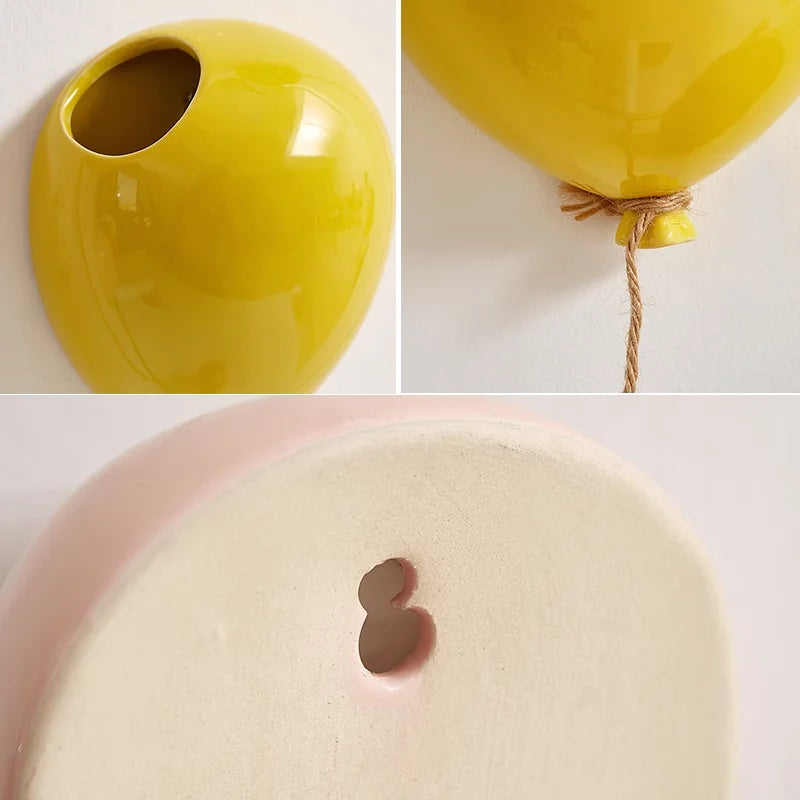 Creative Balloon Wall Hanging Flower Pot Children's Room Wall Decorations Wall Hanging Flower Vase