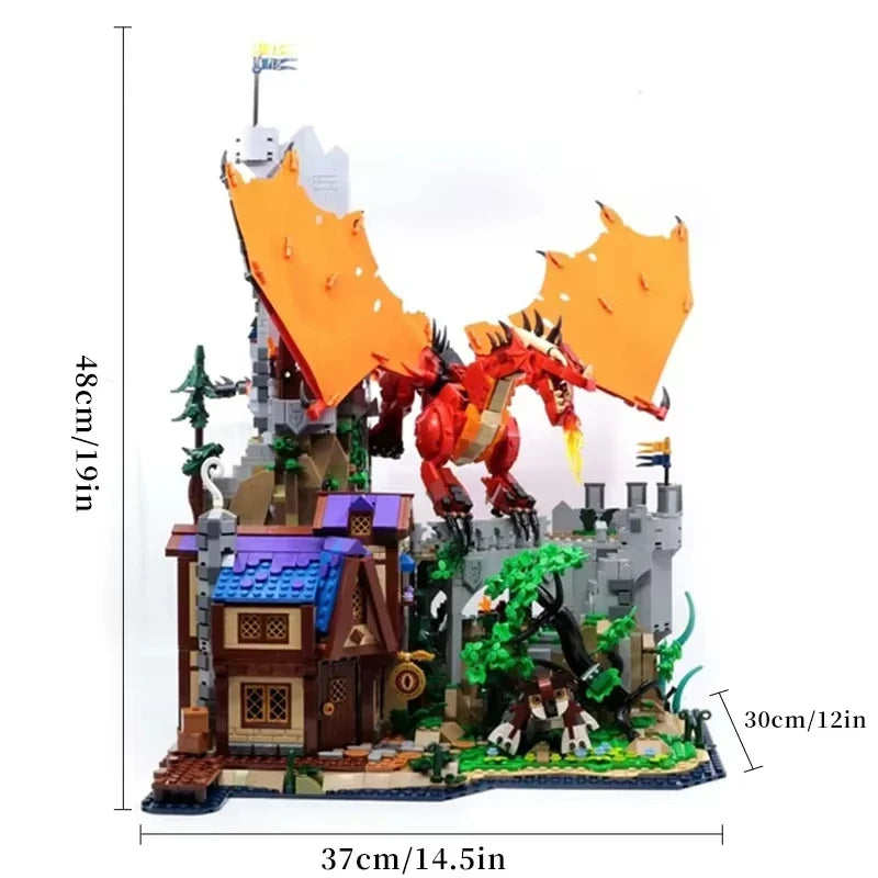3745pcs Dungeons & Dragons 21348 Red Dragon Legend Model Building Block Set Assembly Toy Children's Birthday Gift