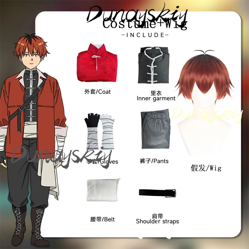 Anime Frieren Beyond Journey's End Stark Cosplay Wig Coat Pants Outfit Costumes Men Women Role Play Cosplay Customized
