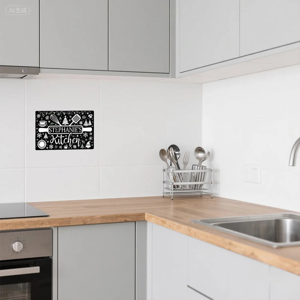 A Piece of Customizable Kitchen Christmas Signs - Personal Text Specimens, Modern Wall Hangings, Suitable for Home Kitchen Decoration, No Power Signs Required |   Modern Sign |   Durable Signage, Ideal Gift