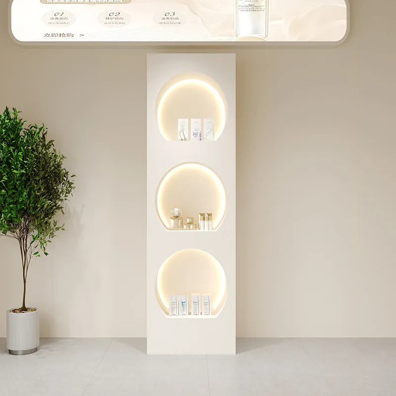 Solid wood paint beauty salon display cabinet High-end atmospheric skin care product cabinet Product rack Cosmetics display rack