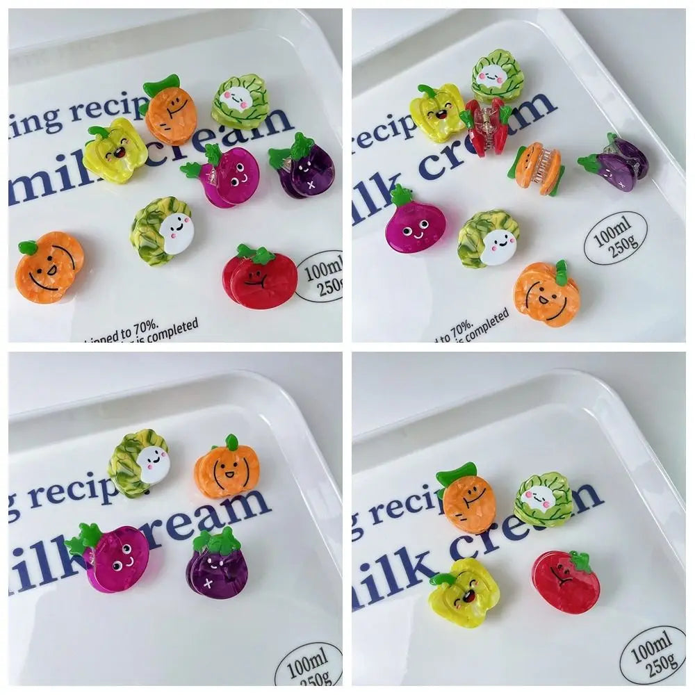 Cartoon Acetate Simulation Fruit Hair Clip Vegetable Series Small Grab Clip Mini Hair Claw Hair Accessories Geometry