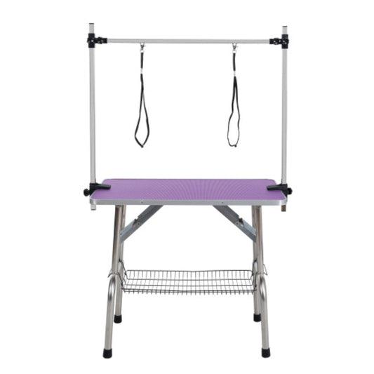 Dog Pet Grooming Table Stainless Steel Frame Rubber Pads