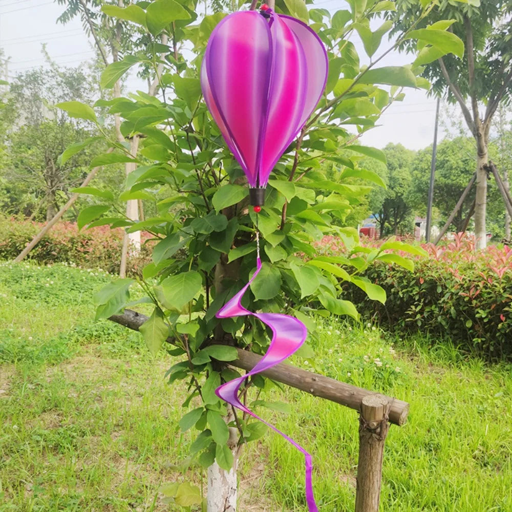 Strip Style Hot Air Balloon Wind Spinner Colorful Hanging Garden Wind Spinners Cute Large Children's Toys Kindergarten