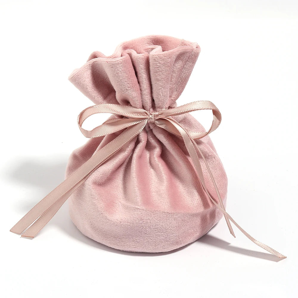 High Quality Pink Velvet Bag Gift Bags for Wedding Party Christmas Drawstring Gift Bags Candy Pouches Velvet Package Bags
