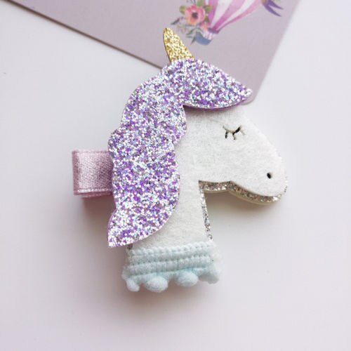 1pc Baby Kid Girl Hair Pins Clip Unicorn Cartoon