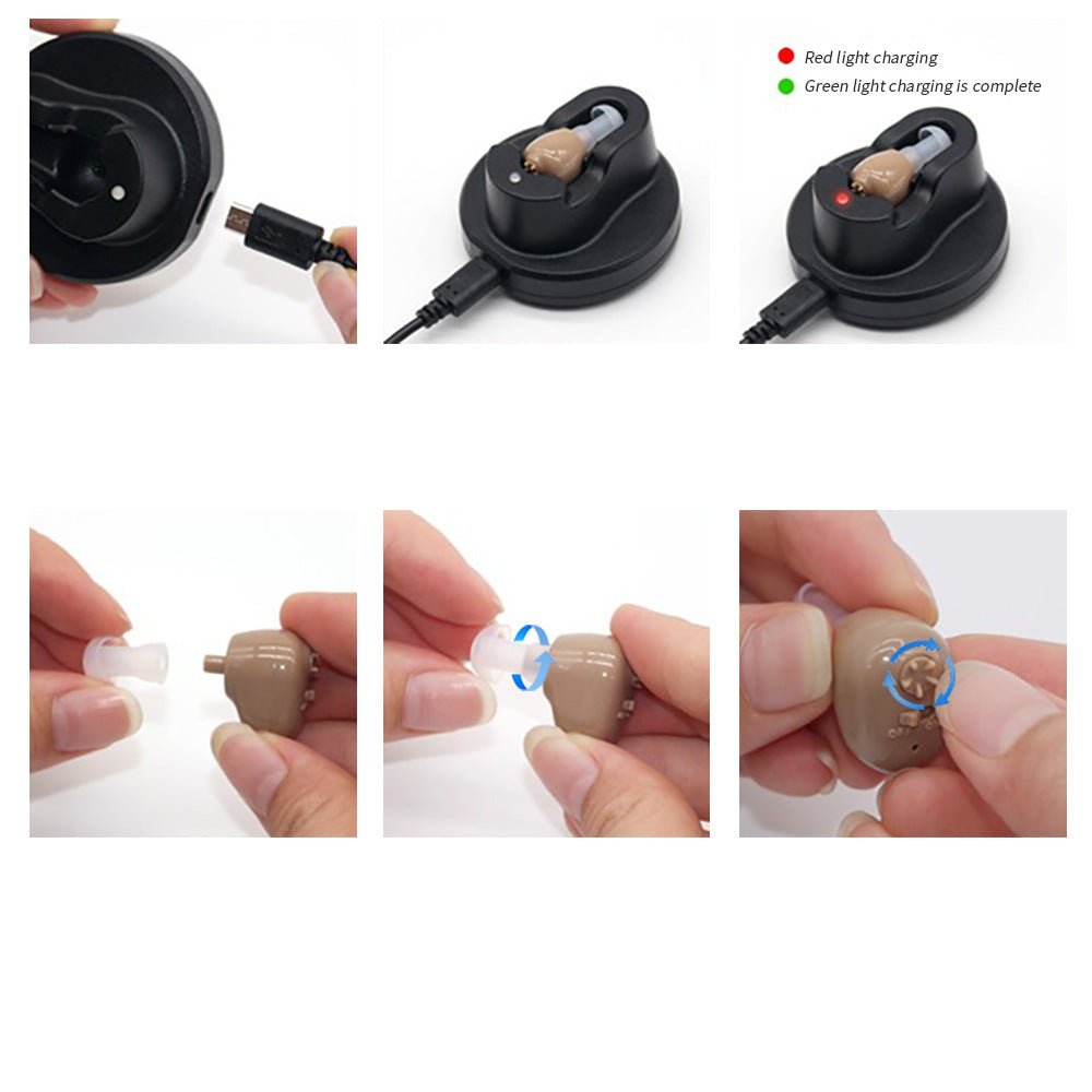 1pcs Sound Amplifier Hearing Aid with Headphone Charger