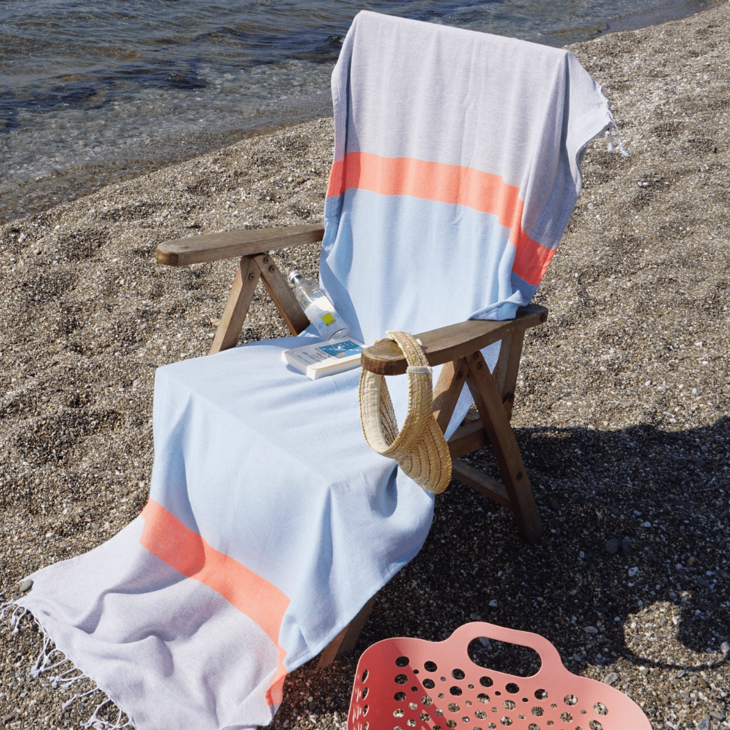 2-in-1 Hammam Towel Bag Neon Mint & Lime – Recycled Cotton