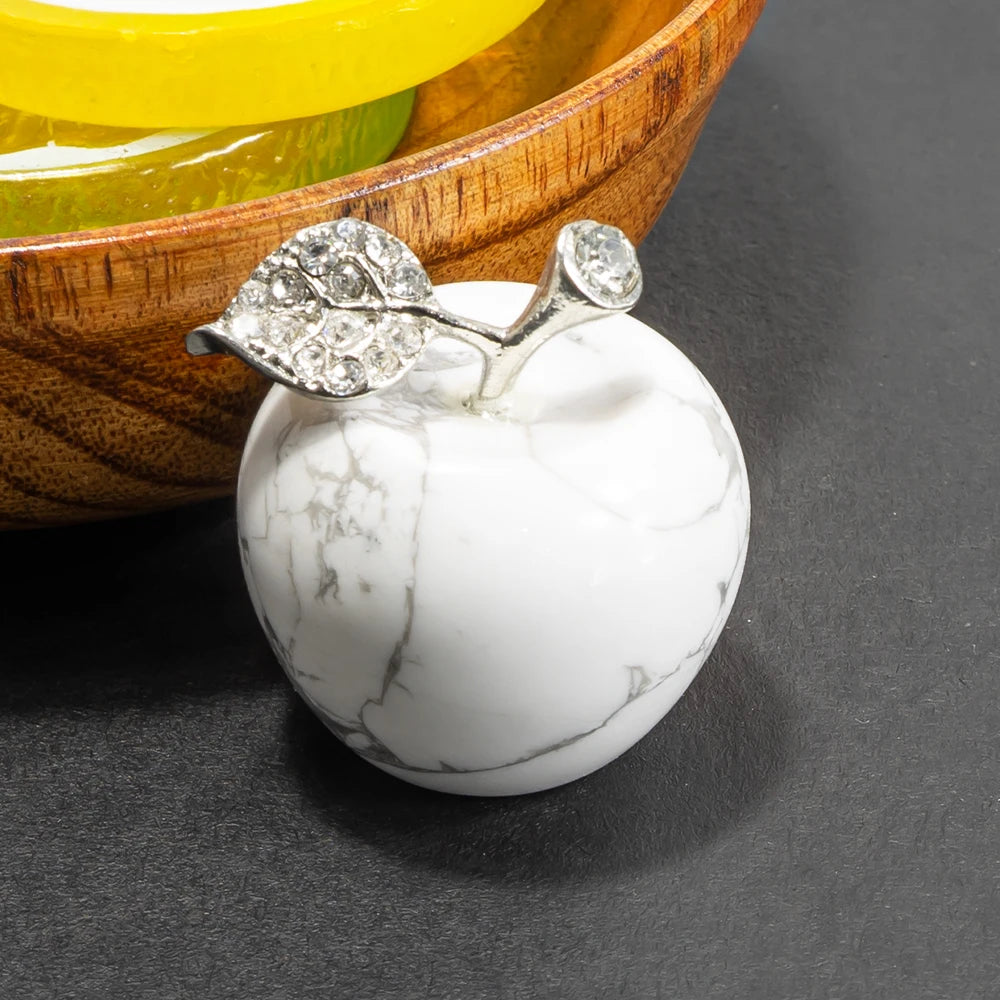 Natural Crystal Apple Jewelry Quartz Home Decoration Christmas Gift 15 Colors Healing Spirit Lucky Halo Desktop Ornament