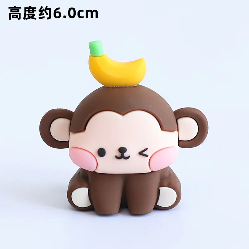 1pcs Jungle Party Cake Topper Safari Animals Figures Toys Picks Wild Jungle Animals Theme Baby Shower Happy Birthday Cake Decor