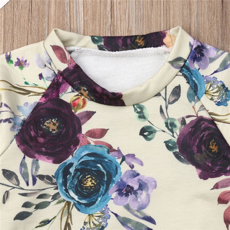Kids Baby Girl Flowers Clothes Autumn