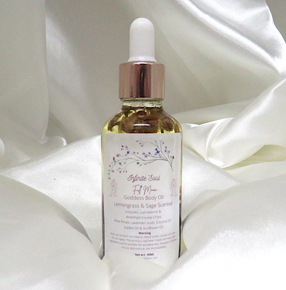 Full Moon Goddess Body and Perfume Oil - Lemongrass and Sage Scented
