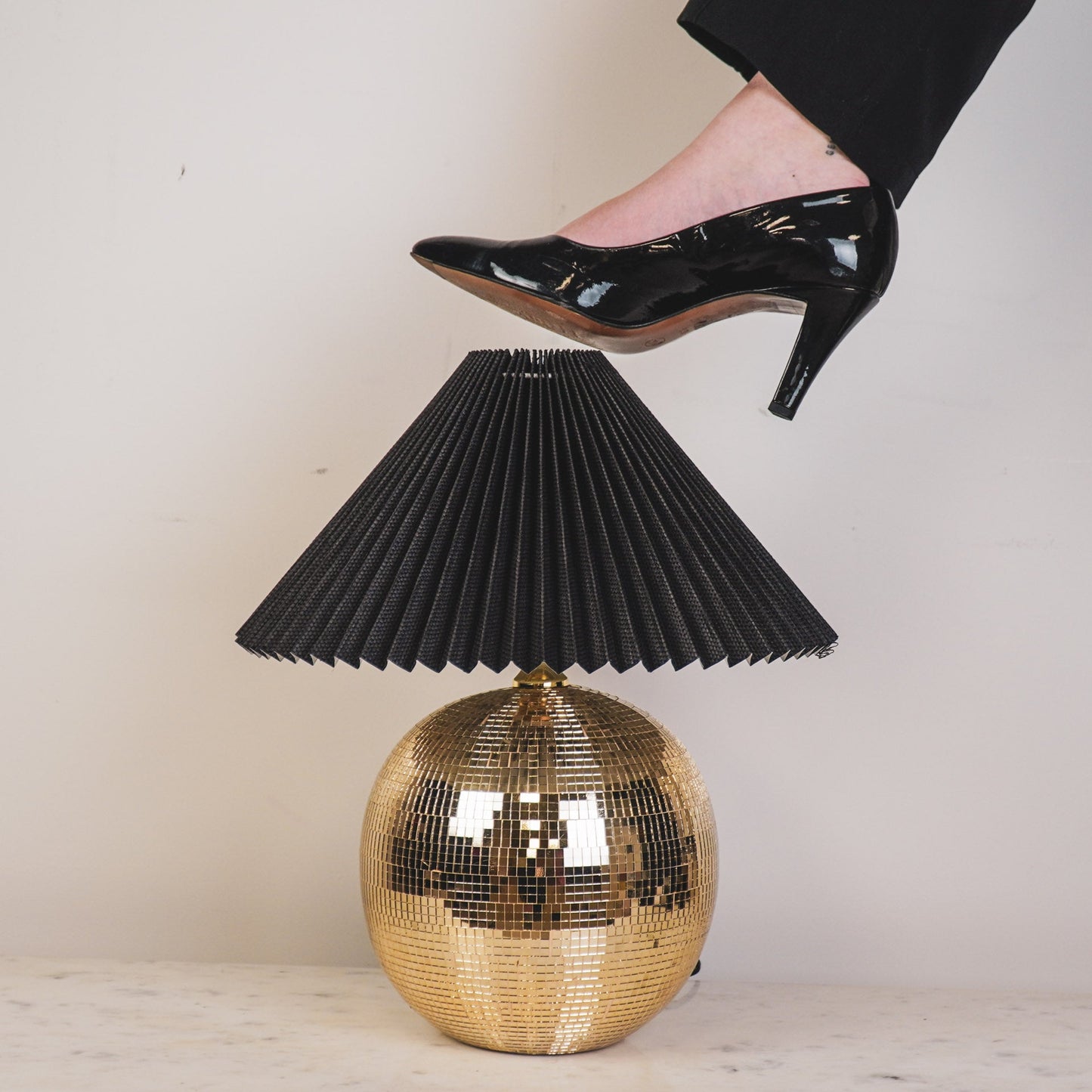 Lamp - Table Lamp Disco ball - Glass -Gold - 20x20x20cm