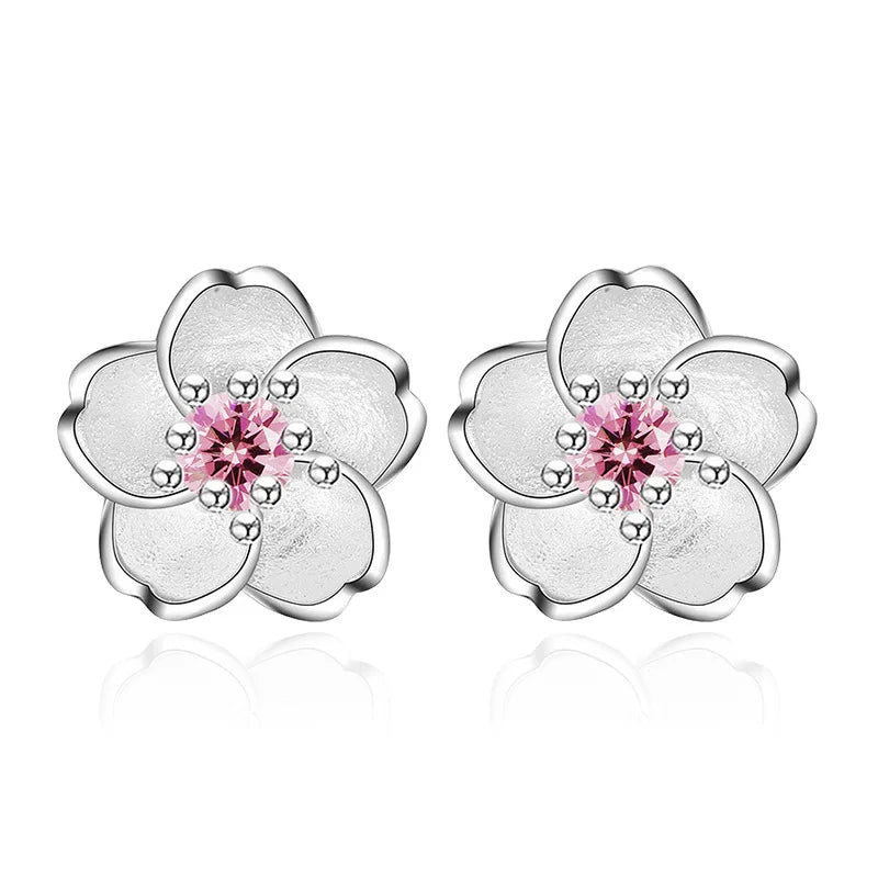 Exquisite Zircon Christmas Snowflake Stud Earrings for Women Shiny Rhinestone Crystal Flowers Earring Christmas New Year Gifts