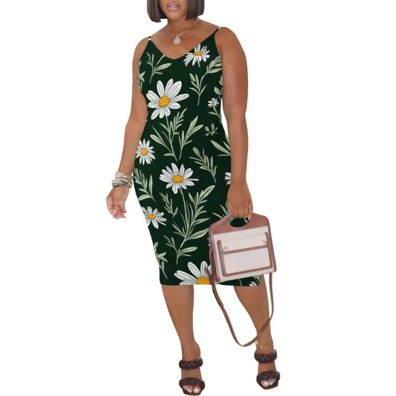 Womens Summer Short Sundress Plus Size Tank Sleeveless T-Shirt Midi Dress Beach Loose Fit Casual Dress