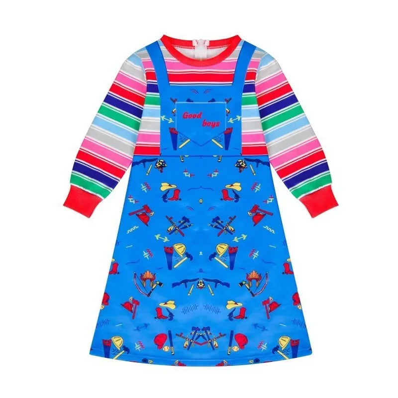 Halloween Child's Play Cosplay Bride of Chucky Costume for Kids Boy Girls Funny Horror Scary Birthday Party Christmas Costume