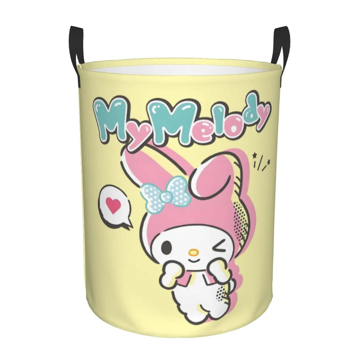 Custom Melody Laundry Basket Collapsible Pink Rabbit Clothes Hamper for Baby Kids Toys Storage Bin
