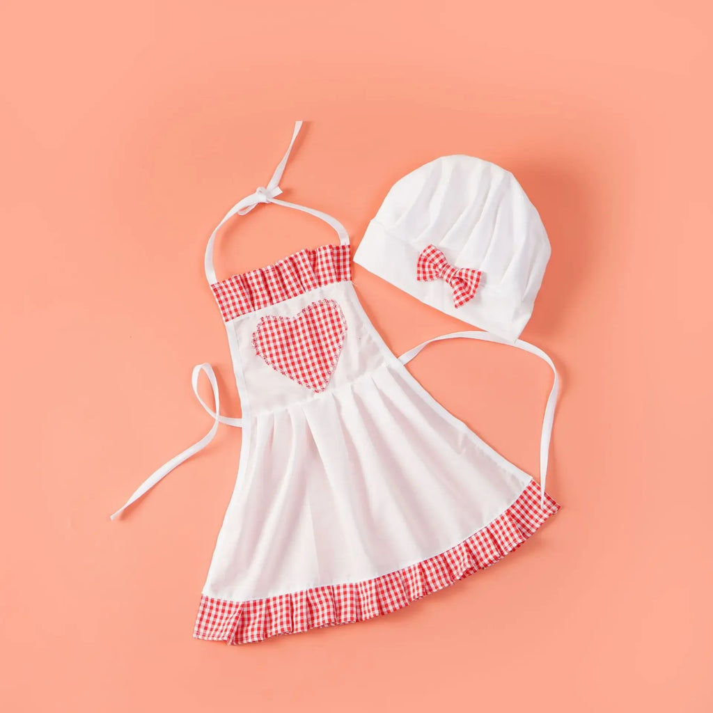 Children Photography Chef Suit Men and Women Baby Photo Modeling Clothes Children Performance Chef Apron New